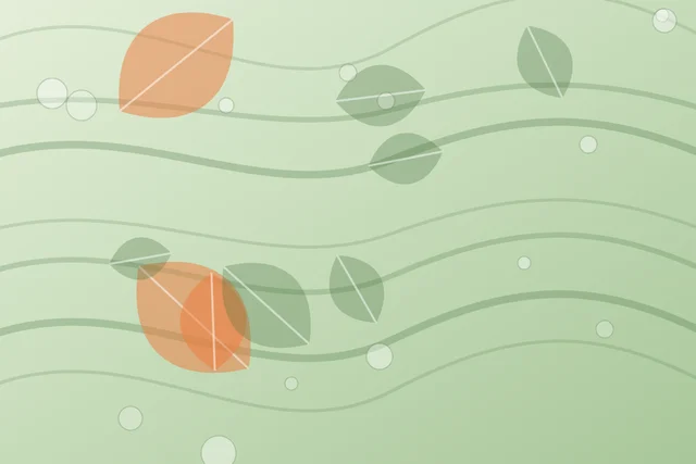 Sage-green leaf and fiber pattern illustrating daily gut wellness
